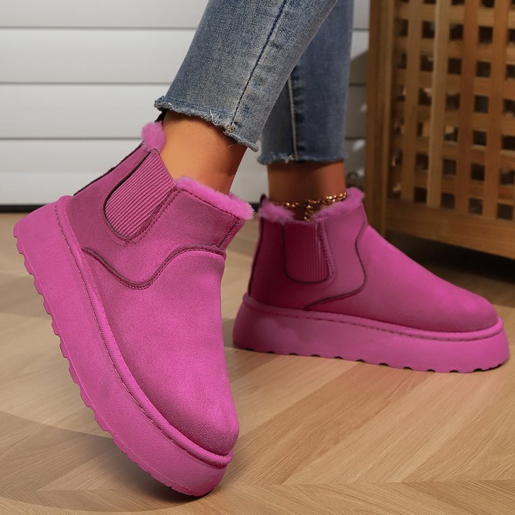 Flat Thick-Soled Warm Plush Ankle Boot