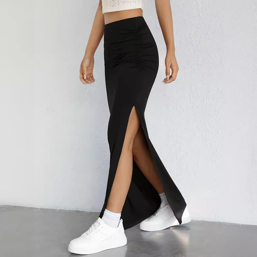 Stretch Maxi Skirt With Split