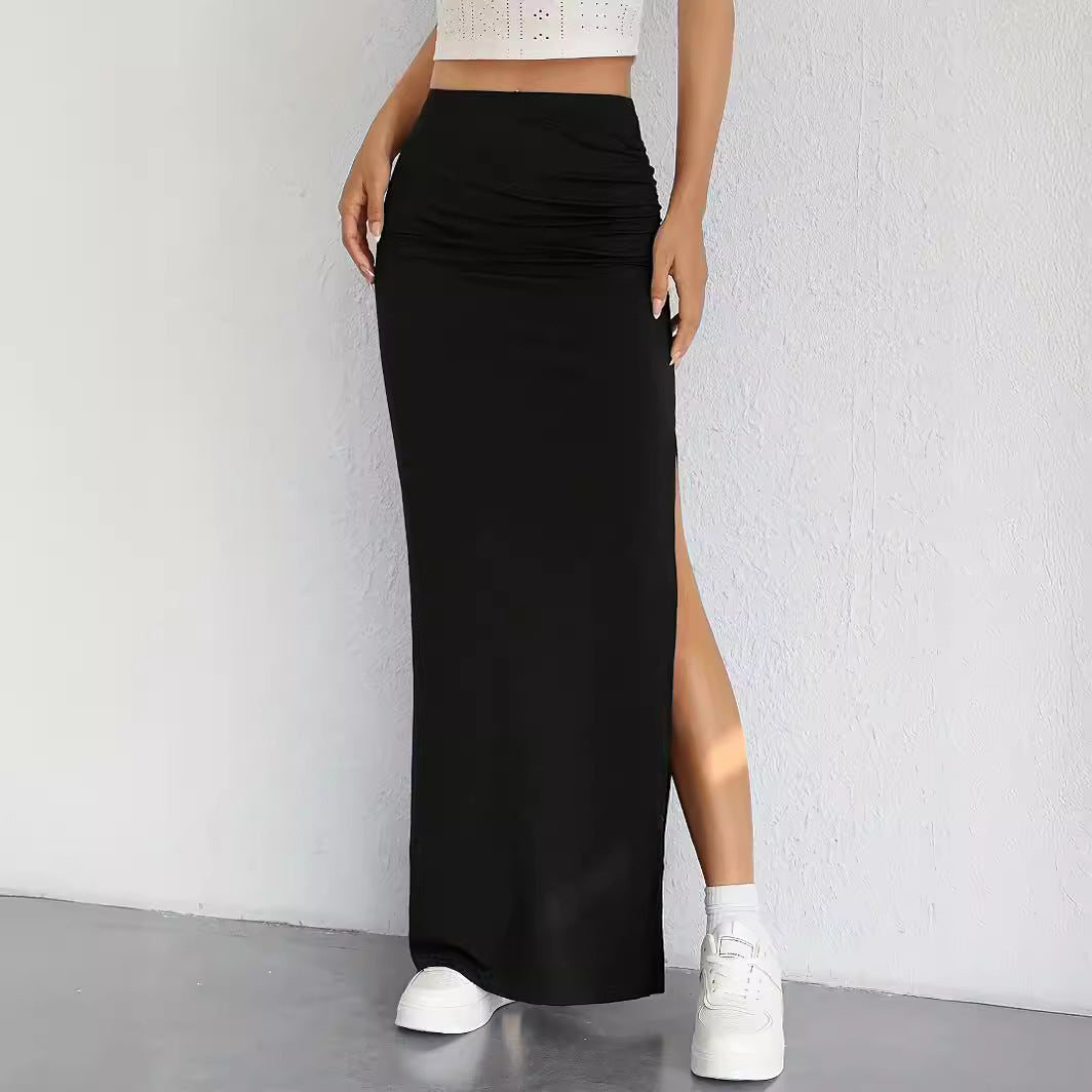 Stretch Maxi Skirt With Split