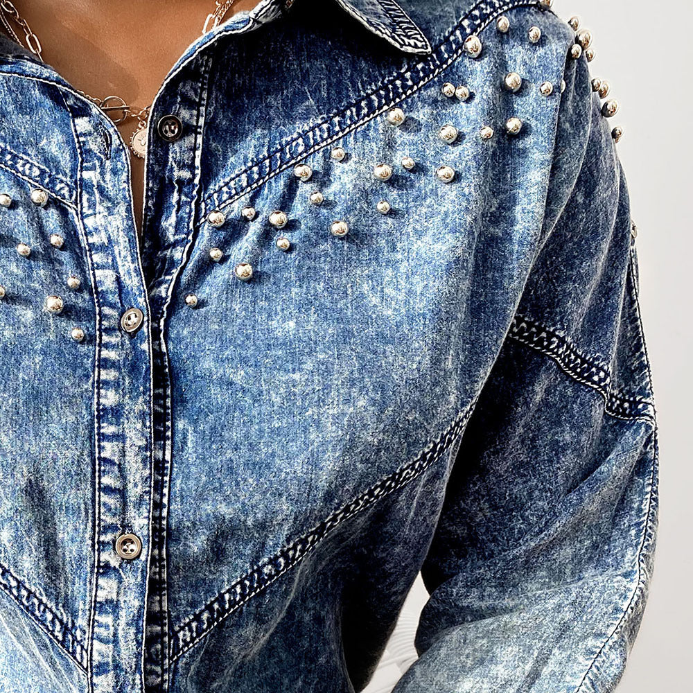 Embellished Denim Shirt