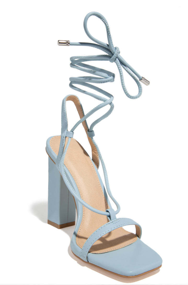 Square Toe Lace-Up Strappy Sandals