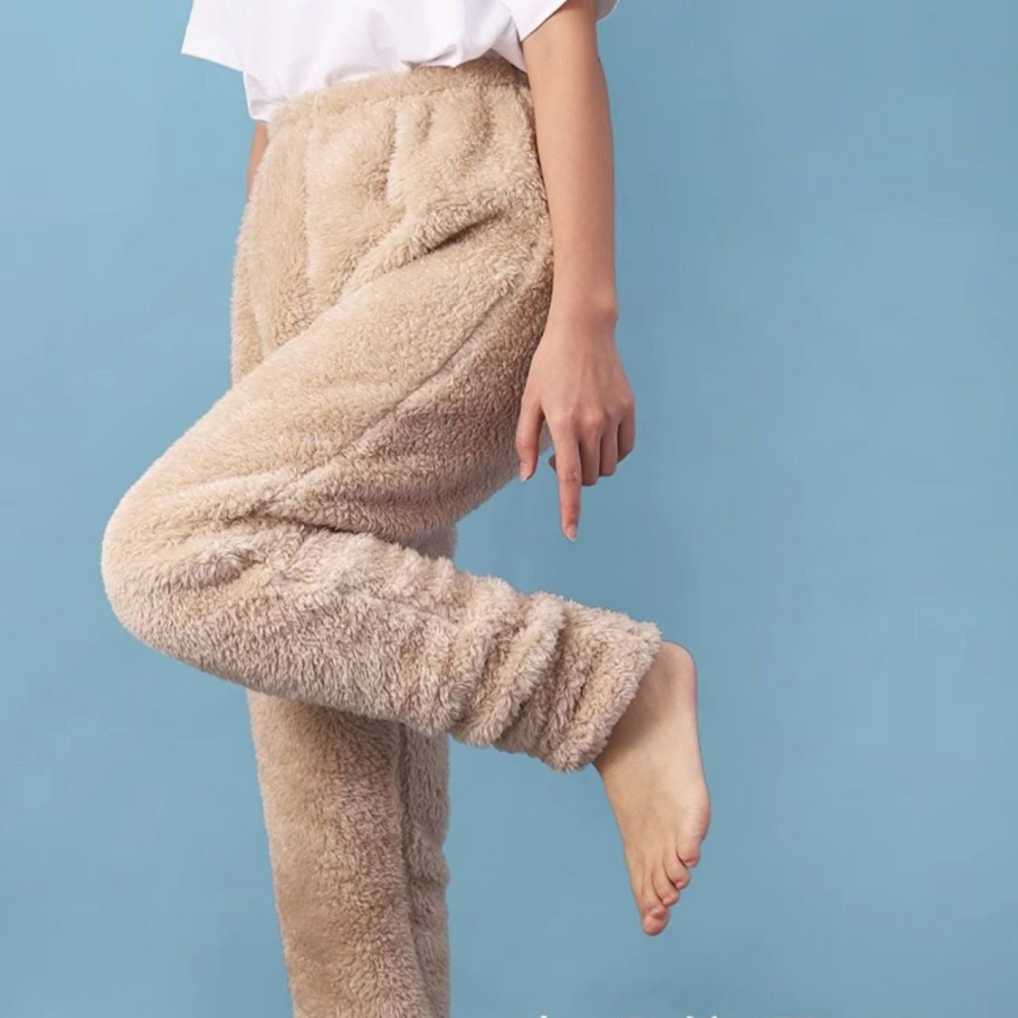 Teddy Fleece Lounge Pant With Feet