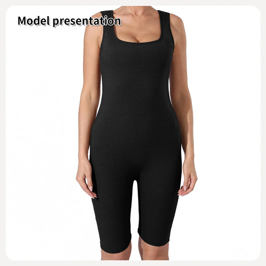 Thick Strap Bike Pant Length Bodysuit