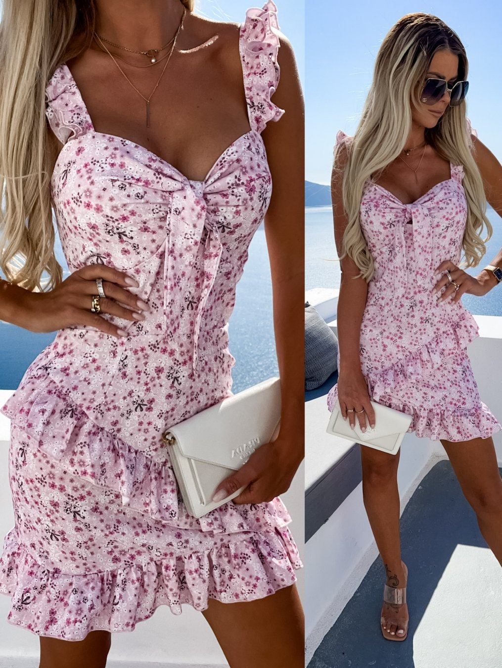 Ruffle Strap Mini Dress