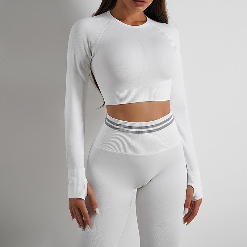 Seamless Yoga Leggings & Long Sleeve Top