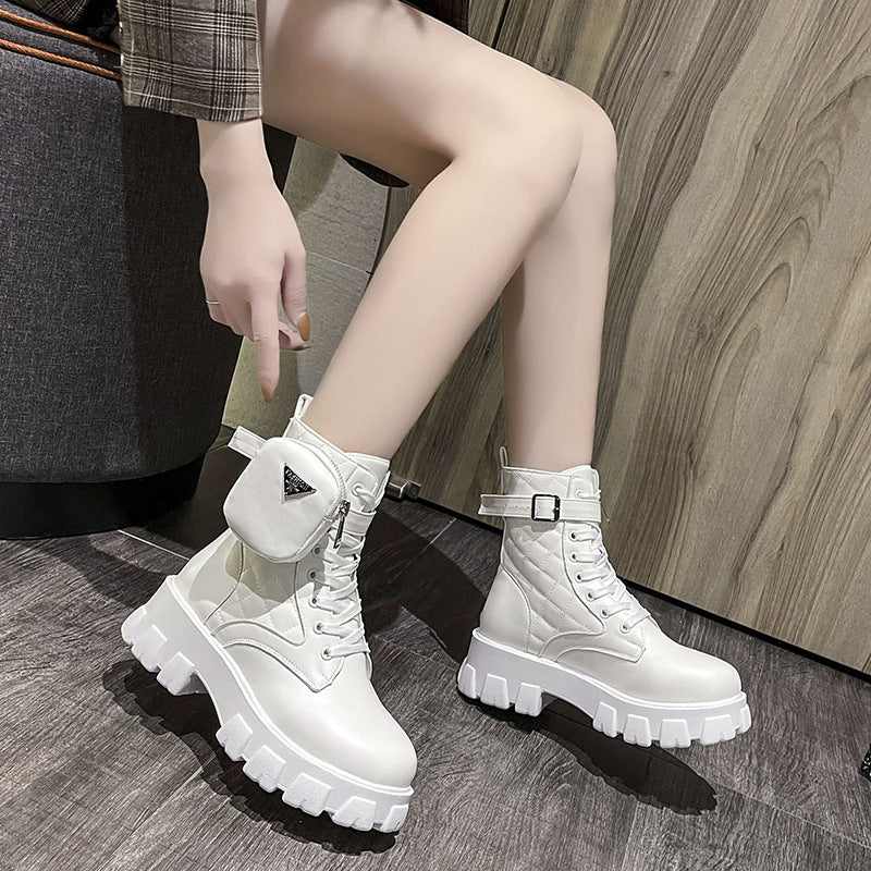 Chunky Boots With Attached Mini Purse