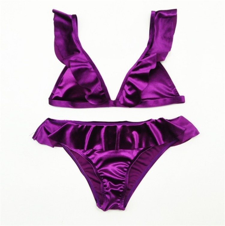 Velvet Ruffle Bikini