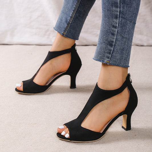 High Heel Peep Toe Sandals