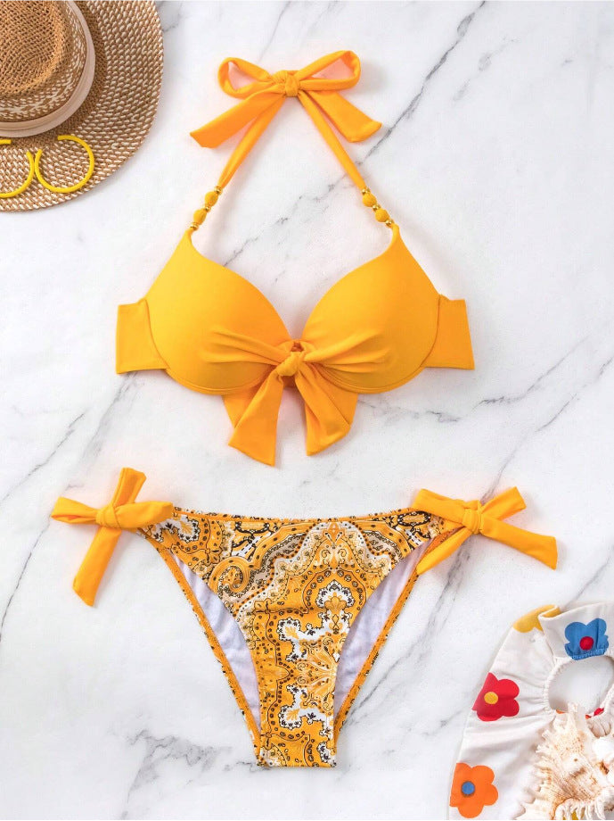 Printed Tie Up Bikini