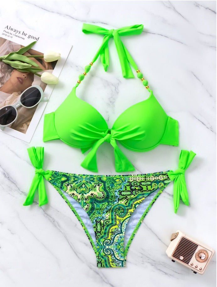 Printed Tie Up Bikini