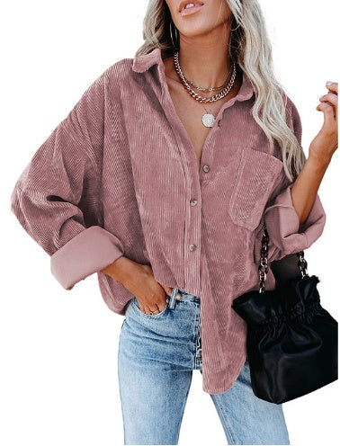 Oversized Corduroy Button Up Shirt