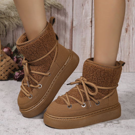 Lace-up Warm Short Boots