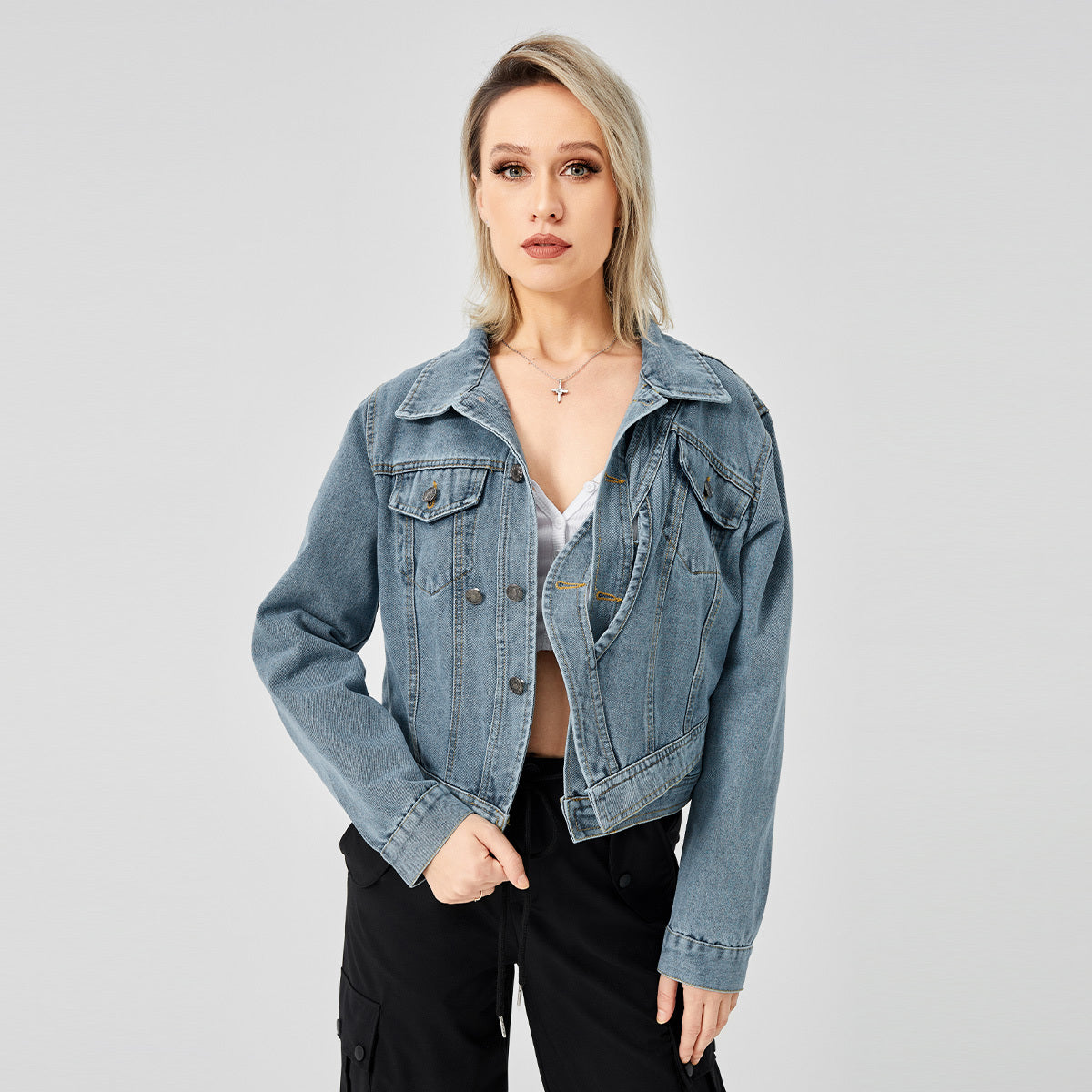 Denim Long Sleeved Jacket