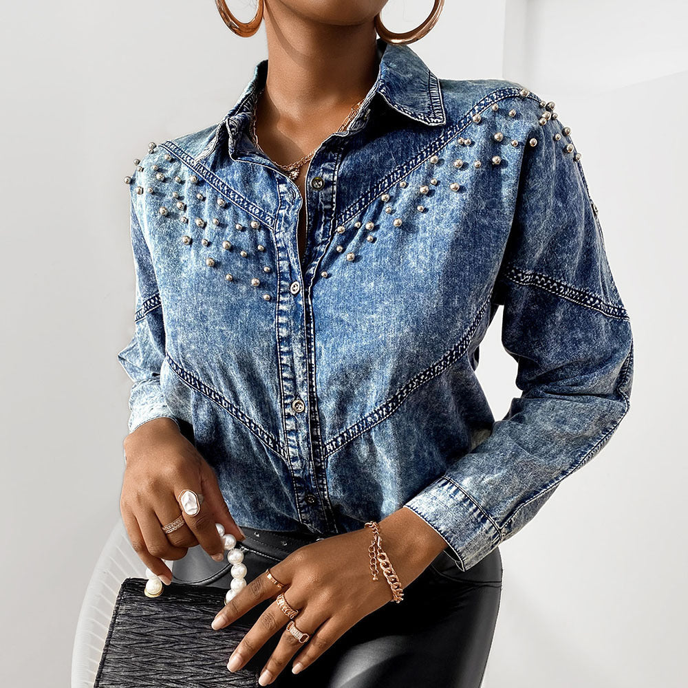 Embellished Denim Shirt