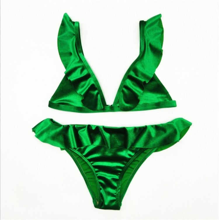 Velvet Ruffle Bikini