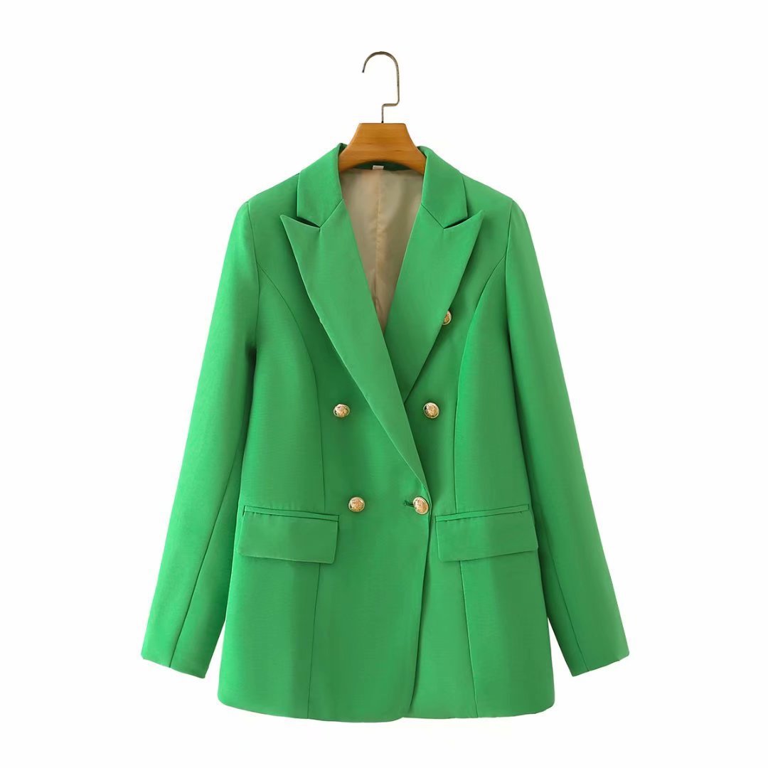 Green Double Breasted Blazer