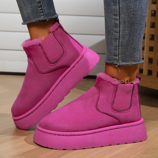 Flat Thick-Soled Warm Plush Ankle Boot