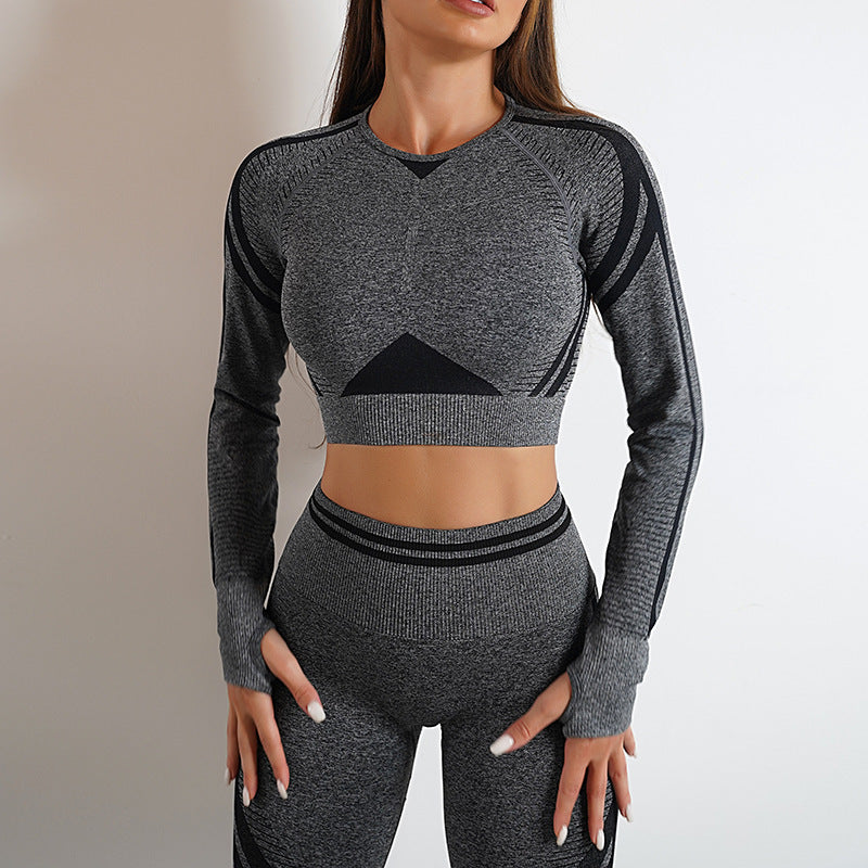 Seamless Yoga Leggings & Long Sleeve Top