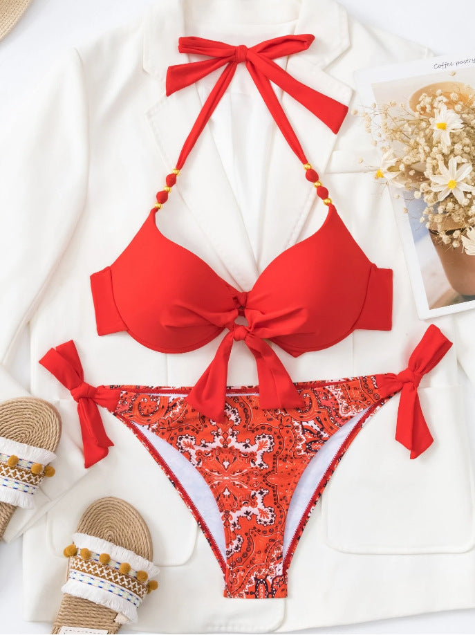 Printed Tie Up Bikini