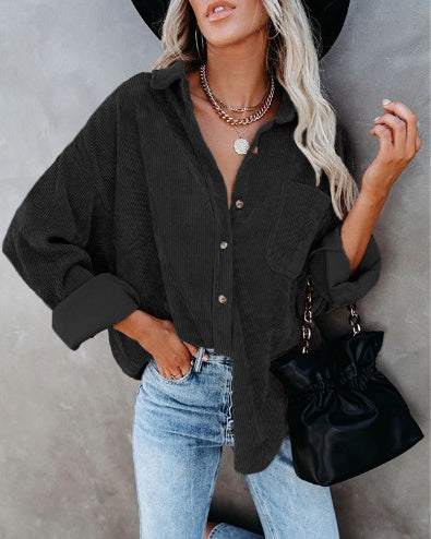 Oversized Corduroy Button Up Shirt