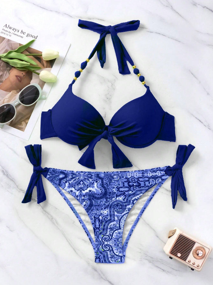 Printed Tie Up Bikini