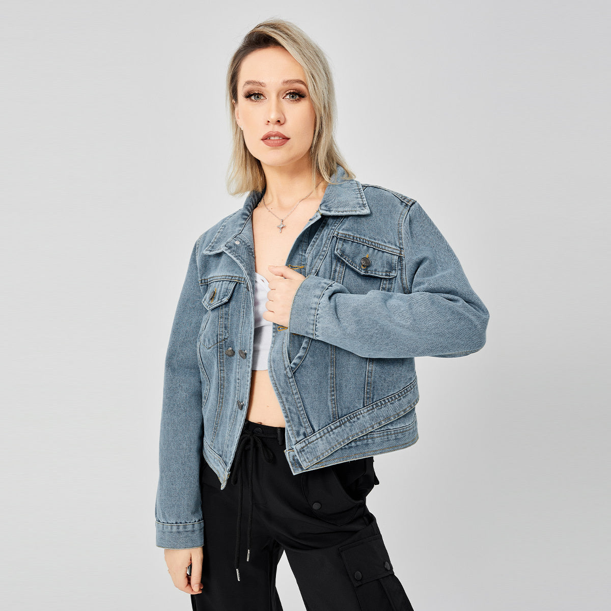 Denim Long Sleeved Jacket